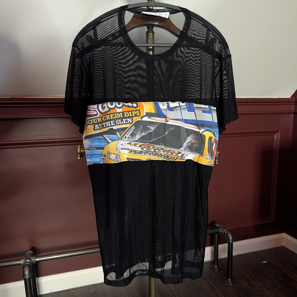 EMMA & SAM black Vintage Upcycled Mesh Stock Car Racing NASCAR T-shirt MiUSA